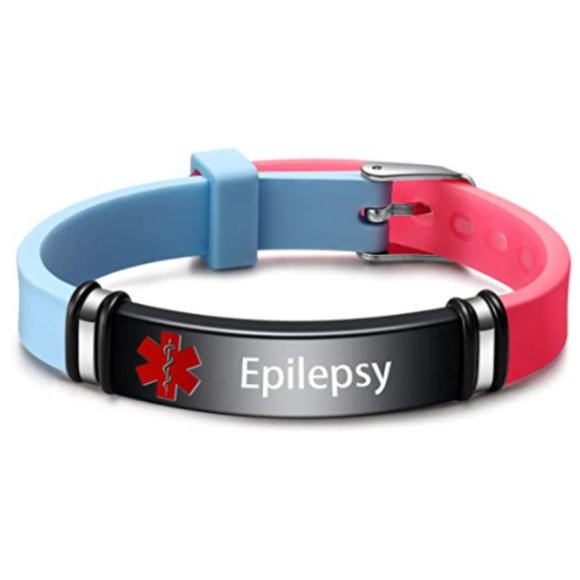 Epilepsy Stainless Steel Engraved Silicone - Picture 1 of 7